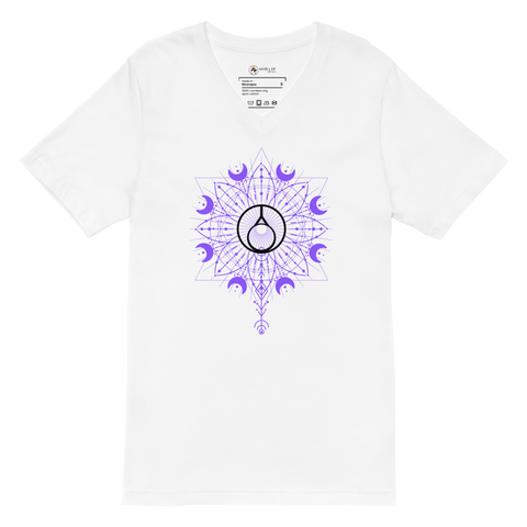 V-Neck White T-Shirts | Women's Moonflower T-Shirt | HYR LYF