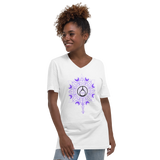 V-Neck White T-Shirts | Women's Moonflower T-Shirt | HYR LYF