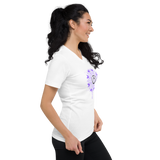 V-Neck White T-Shirts | Women's Moonflower T-Shirt | HYR LYF